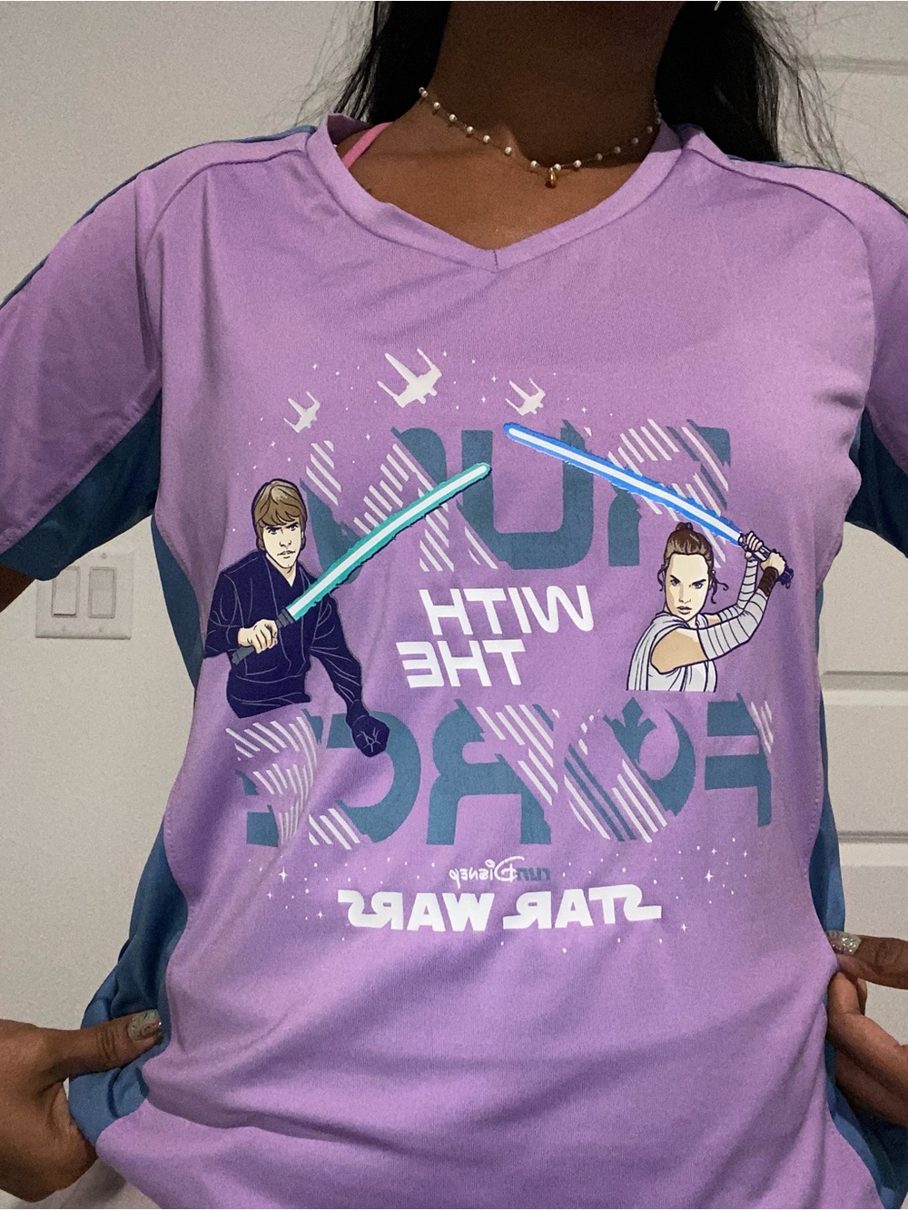 RunDisney Star Wars Lavender & Teal Short Sleeve Tee